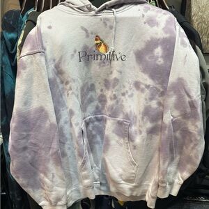Primitive Purple Tie-Dye Hoodie with Butterfly Design